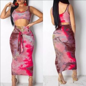 NWOT Skirt With Matching Crop Top